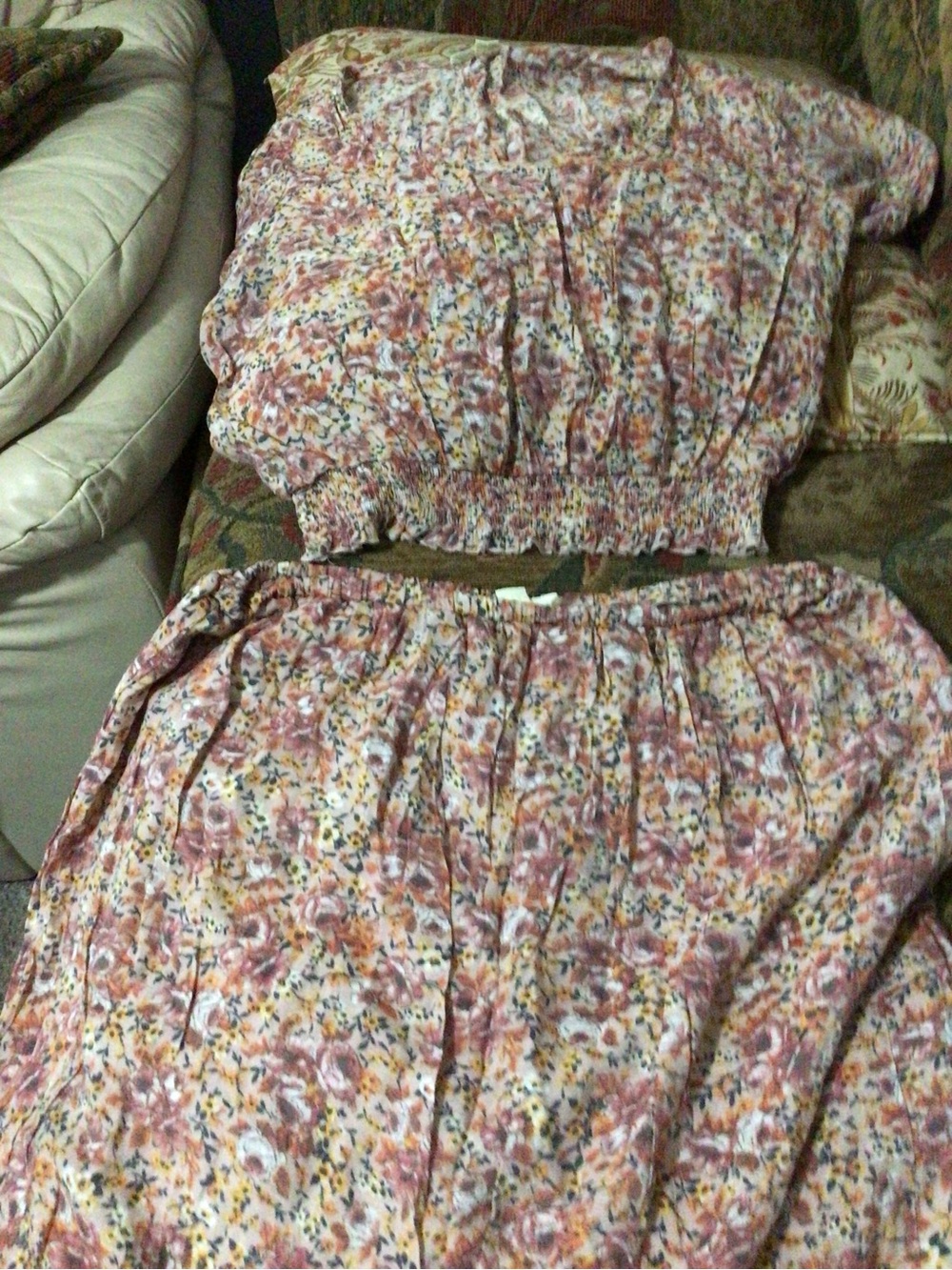 Floral Pink Elastic Waist Midi Dress